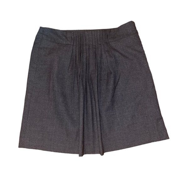 Gap Wool Blend Pleated Front Grey A Line Mini Skirt - Picture 2 of 13